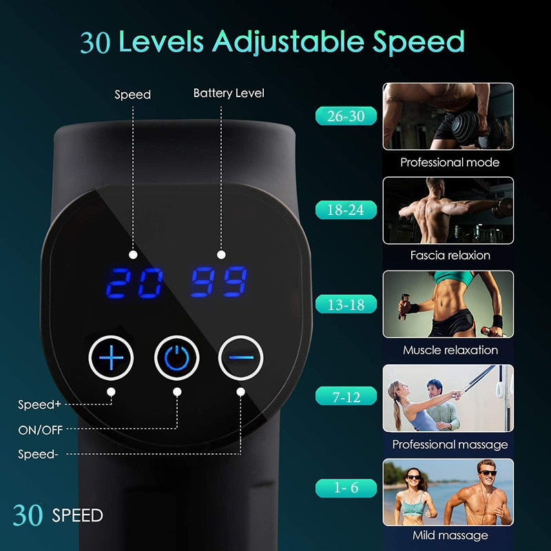 LCD Display Deep Massage Gun Muscle Massager