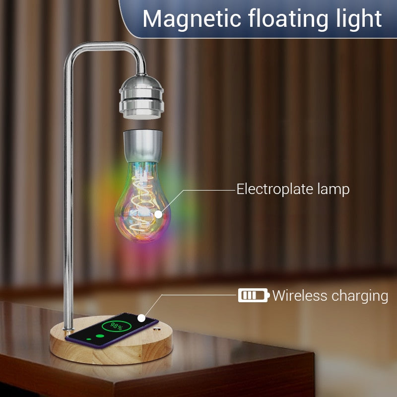 Magnetic Levitation Lamp With Wireless Charger