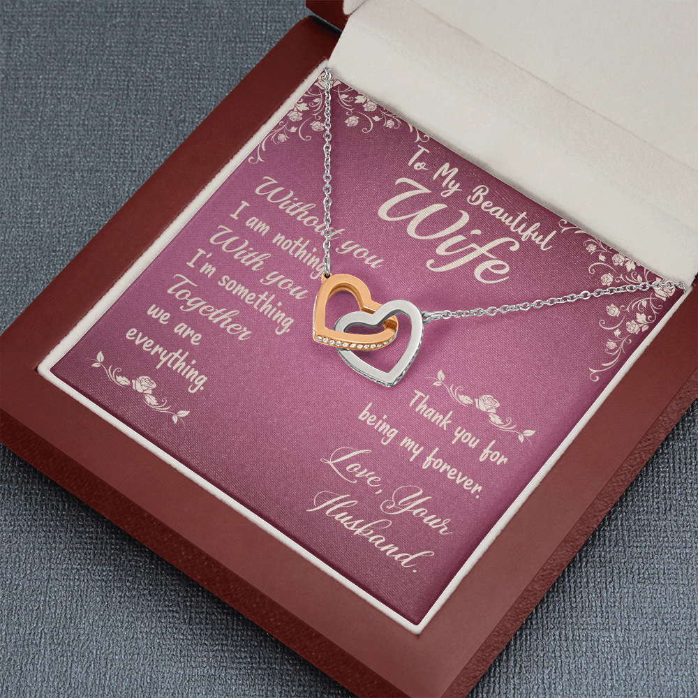 To My Wife - Two Hearts Together Necklace